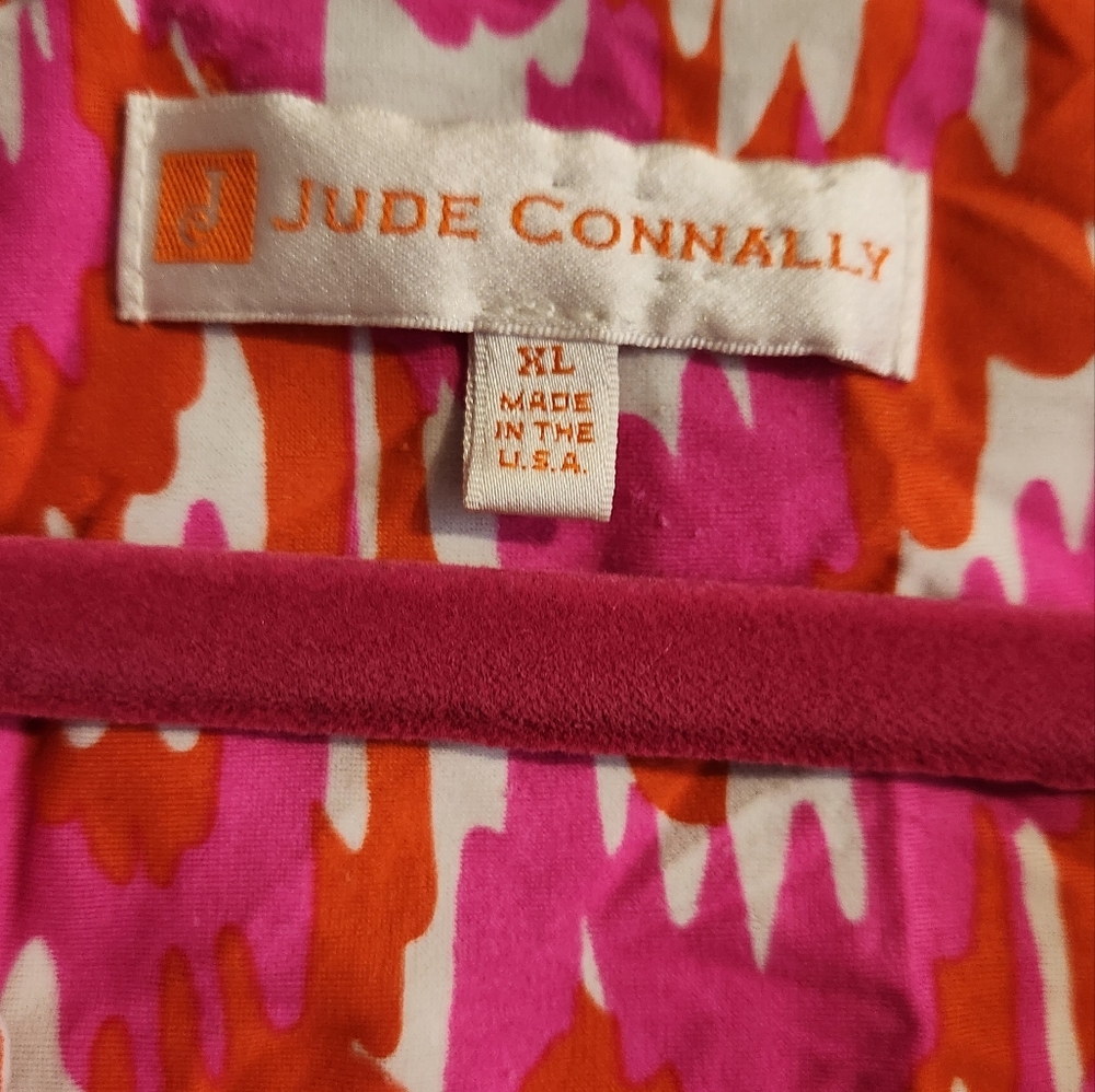 Jude Connally Resort Sleeveless Pink and Orange Midi Dress